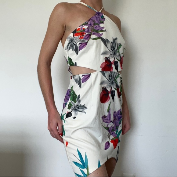 Zara Dresses & Skirts - VINTAGE FLORAL CUTOUT DRESS